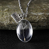 Clear Glass with Dandelion Inside Pendant Necklaces FS-WG96F40-02-1