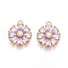 Real 18K Gold Plated Brass Micro Pave Cubic Zirconia Pendants X-KK-S360-043B-NF-1