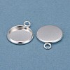 304 Stainless Steel Pendant Cabochon Settings STAS-F191-14S-C-2