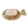 Natural White Agate Oval Pendants KK-K399-18B-05-2