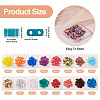 320Pcs 16 Styles 2-Hole Glass Seed Beads SEED-TA0001-29-3