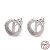 Anti-Tarnish Rhodium Plated 925 Sterling Silver Stud Earring Settings STER-F032-01P-6