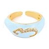 Number 3 Brass Micro Pave Clear Cubic Zirconia Open Cuff Rings RJEW-U009-02B-G-2