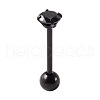 304 Stainless Steel with Cubic Zirconia Tongue Rings WG3BE28-04-1