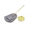Bust Shaped Microfiber Necklace Display Stands with Golden Tone Aluminum Alloy Support ODIS-H006-01A-3