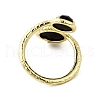 Round Natural Obsidian Open Cuff Rings RJEW-C087-02G-05-3