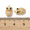 Brass Micro Pave Cubic Zirconia Charms KK-C079-09G-3
