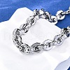 304 Stainless Steel Oval Link Chain Bracelets for Women Men BJEW-R018-15P-2