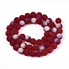 Frosted Transparent Glass Beads Strands GLAA-T032-T8mm-MBB20-2