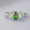 925 Sterling Silver Natural Opal Adjustable Finger Rings LA8882-2