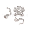 Rack Plating Flower Brass Pave Clear Cubic Zirconia Fold Over Clasps FIND-Q112-01P-2