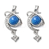 Brass Micro Pave Cubic Zirconia with Resin Pendants KK-Z103-06P-01-1