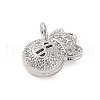 Rack Plating Brass Micro Pave Clear Cubic Zirconia Pendants KK-S380-36P-2