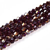 Transparent Electroplate Glass Beads Strands EGLA-A039-T4mm-B30-1