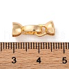 Brass Micro Pave Clear Cubic Zirconia Fold Over Clasps KK-C076-04G-3