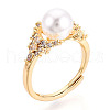 Brass Micro Pave Cubic Zirconia Adjustable Ring Settings KK-T076-09G-7