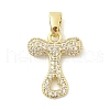 Brass Micro Pave Cubic Zirconia Pendants ZIRC-C012-01G-20-1