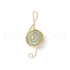 4Pcs 4 Styles Natural Amethyst & Carnelian & Green Aventurine & Rose Quartz Round Copper Wire Wrapped Pendants PALLOY-TA00248-01-3