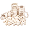 Round/Ring Unfinished Wood Beads PH-WOOD-G003-02-1