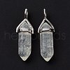Pale Green Watermelon Stone Glass Pointed Pendants G-K329-25P-2