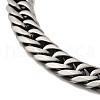 304 Stainless Steel Cuban Link Chain Bracelet BJEW-Z021-01AS-2