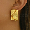 Elegant Brass Rectangle Stud Earrings DW3879-4