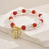 Mother's Day Brass Micro Pave Cubic Zirconia Heart Charm Bracelets XO3109-1-1