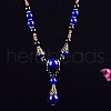 Alloy & Porcelain Teardrop Pendant Beaded Necklaces for Women FS-WG9463F-02-1