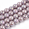 Electroplate Opaque Glass Beads Strands GLAA-T032-P10mm-AB07-1