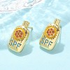 Brass Micro Pave Cubic Zirconia Stud Earrings EJEW-Q015-07G-4