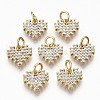 Brass Micro Pave Clear Cubic Zirconia Charms X-RJEW-T063-60G-NF-1