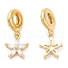 Brass Micro Pave Cubic Zirconia Pendants KK-D027-08G-1