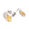 Rack Plating Brass Micro Pave Cubic Zirconia Stud Earrings EJEW-I304-03P-02-2