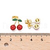 Brass Enamel Stud Earrings EJEW-Q017-01A-G-5