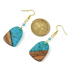 Resin & Walnut Wood Arch Dangle Earrings EJEW-JE05506-04-2