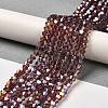 Transparent Electroplate Glass Beads Strands GLAA-F029-3mm-A05-4