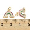 Rack Plating Brass Micro Pave Cubic Zirconia Charms KK-F089-12G-3