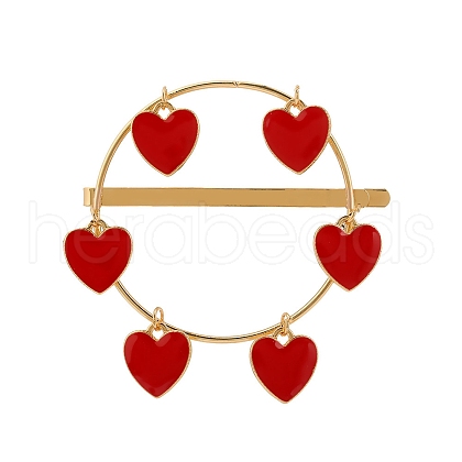 Heart Alloy Enamel Hair Bobby Pins PW-WG585D8-01-1