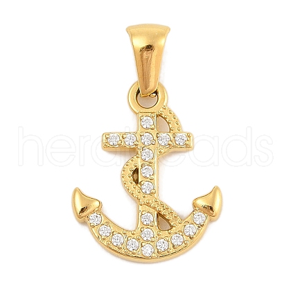 Ion Plating(IP) 304 Stainless Steel Micro Pave Cubic Zirconia Pendants STAS-D112-03G-08-1