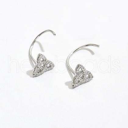 Elegant S925 Sterling Silver Clear Cubic Zirconia Triangle Dangle Earrings MX4075-2-1