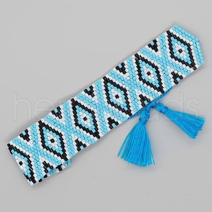 Ethnic Style Adjustable Glass Seed Beads Braided Bead Bracelets for Men Women MU3134-6-1