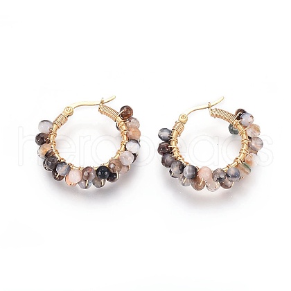 304 Stainless Steel Hoop Earrings EJEW-F240-03G-02-1
