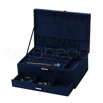 Velvet & Wood Jewelry Boxes VBOX-I001-04B-1