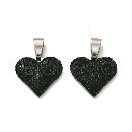 201 Stainless Steel Clay Pendants STAS-R166-02E-P-1