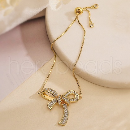 Brass Micro Pave Cubic Zirconia Silder Bracelets for Women BJEW-C070-01C-G-1