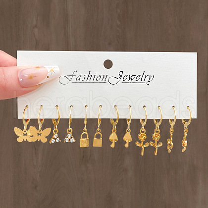 6 Pairs Alloy Hoop Earring Sets WG6DB3C-03-1