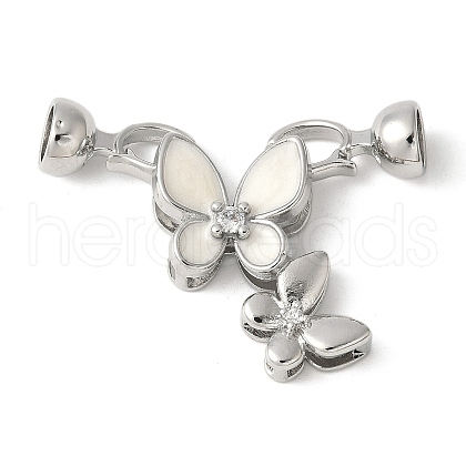 Brass Pave Clear Cubic Zirconia Fold Over Clasps KK-M320-17P-1