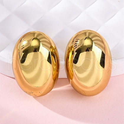 Oval 304 Stainless Steel Stud Earrings EJEW-A125-78G-1