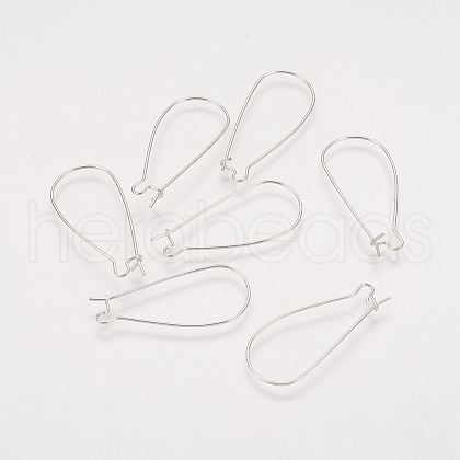 Brass Hoop Earrings Findings Kidney Ear Wires X-KK-EC221-NFS-NF-1