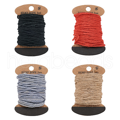 Cheriswelry 4 Boards 4 Colors Jute Cord OCOR-CW0001-05-1